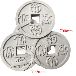 Phù điêu mặt tiền nhà đồng tiền 3 chụm lớn phát tài phát lộc TL16