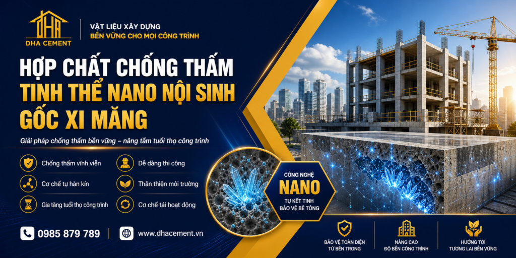 Hiểu về hợp chất chống thấm tinh thể nano nội sinh gốc xi măng