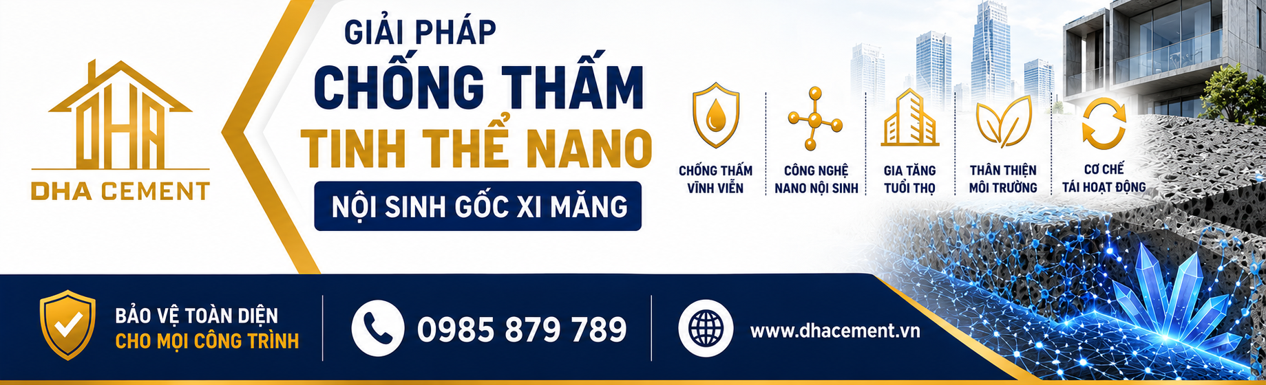 DHA CEMENT: GIẢI PHÁP CHỐNG THẤM TINH THỂ NANO NỘI SINH GỐC XI MĂNG